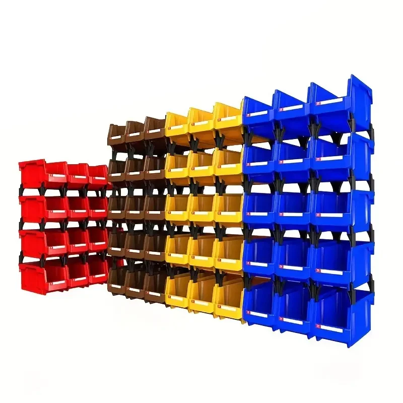 12pcs Stackable Tool Storage Bin, Screw Parts Hardware Classification Case, Workshop Goods Shelves Organizer Case, Storage Bin
