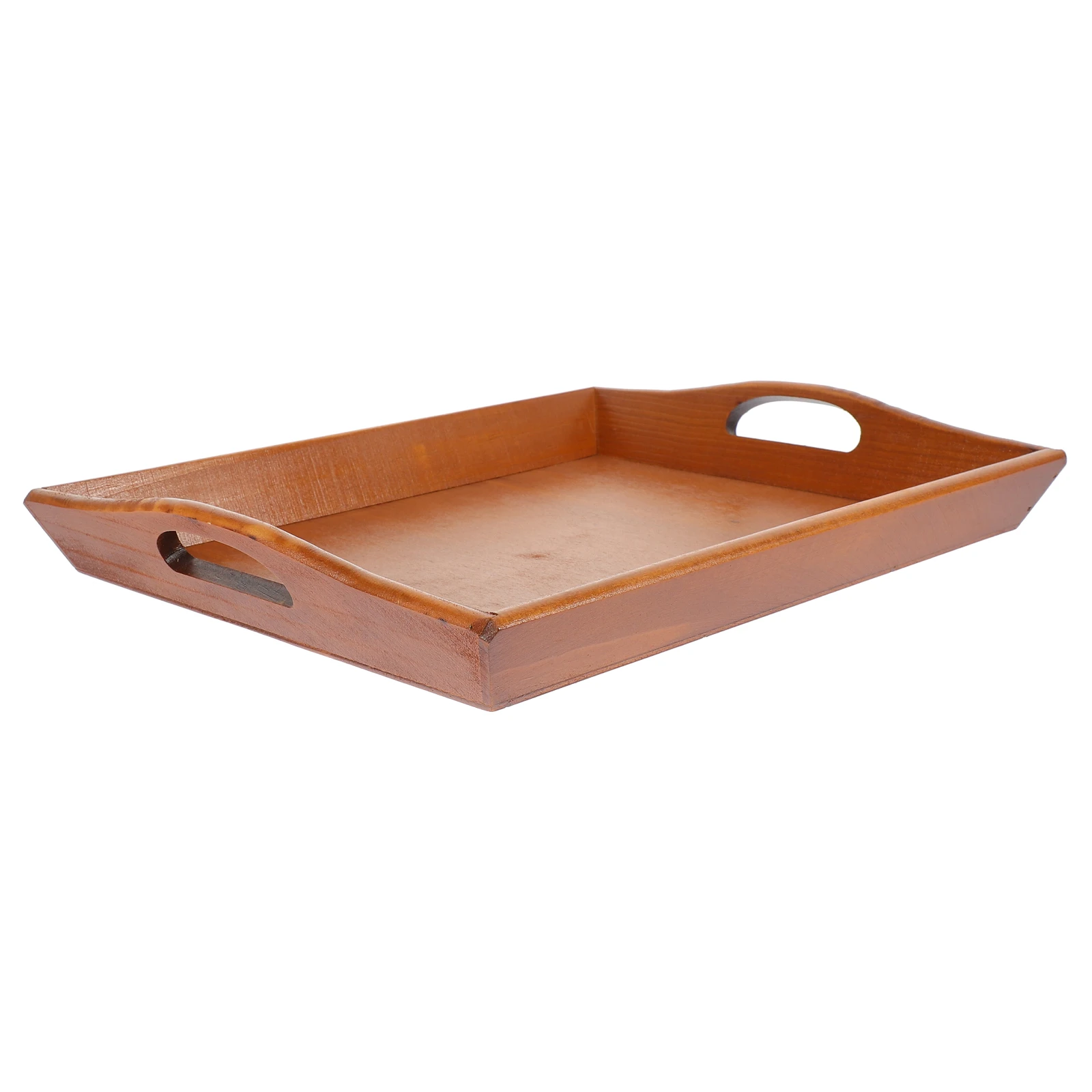 

Wood Serving Tray Vintage Double Handle Rectangular Food Tea Fruit Snack Serving Tray Decorative Wooden Storage Plate