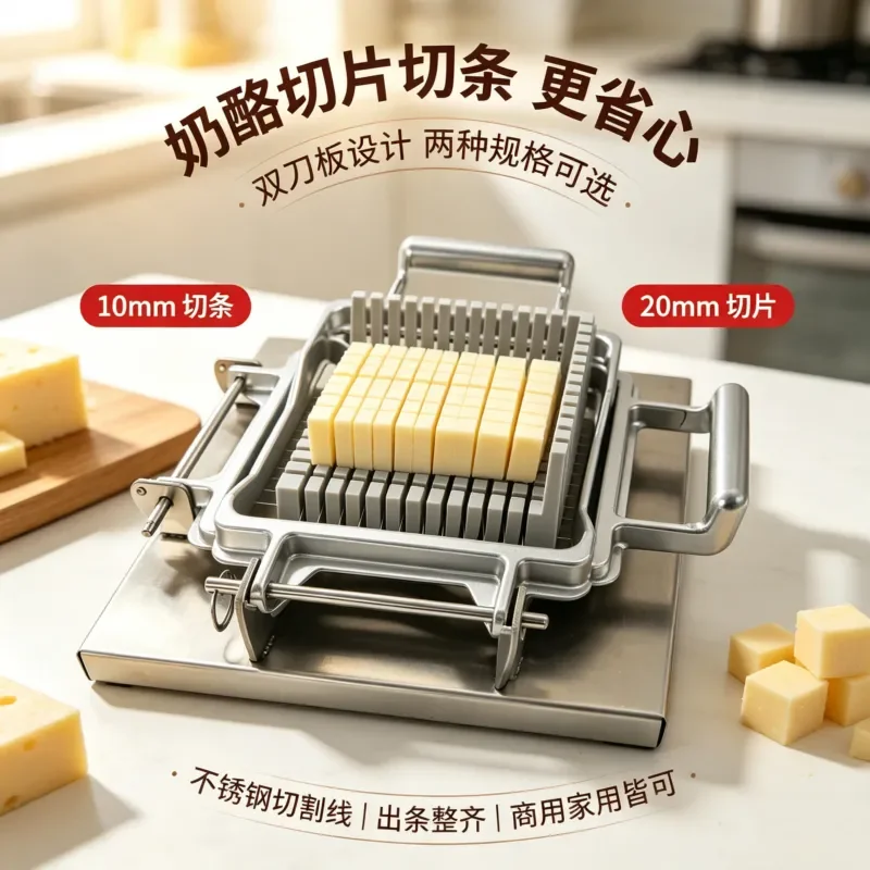 Commercial cheese slicer, multifunctional butter and ham dicer, stainless steel cheese slicing and dicing equipment