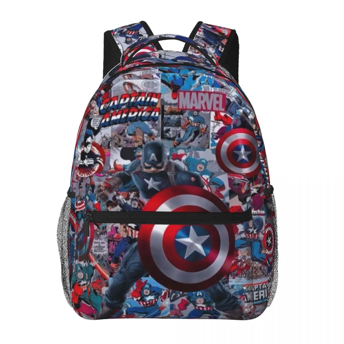 Captain America New Fashionable Pattern School Bag Print Lightweight Backpack 17inch