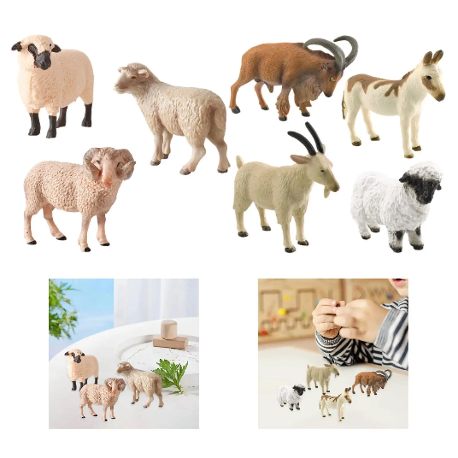 Farm Animal Figurine Set Educational Toy And Sheep Models for Kids