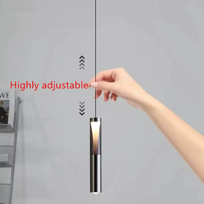 Adjustable high-end surround decoration, master bedroom, bedside table, foyer, single head hanging wire pendant light