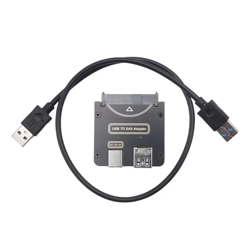 USB to SFF-8482 SAS 29Pin Adapter Hard Disk Drive 5Gbps HDD/SSD Converter with Chipset and Power Port-A57M