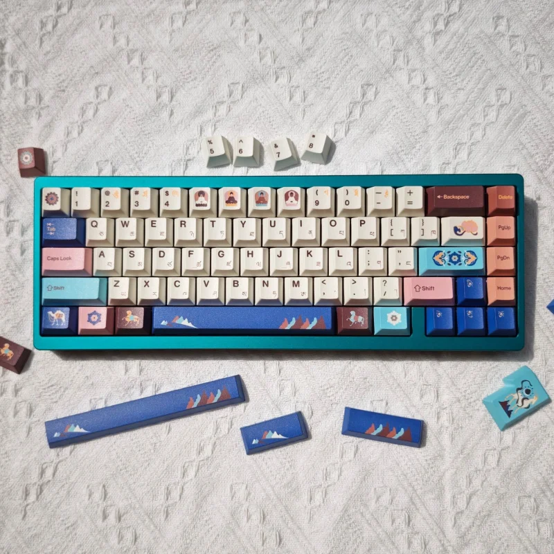 Nine-color Bunsen keycaps143Original keycap side engraving with light transmissionPBTFive-sided sublimation mechanical keycaps