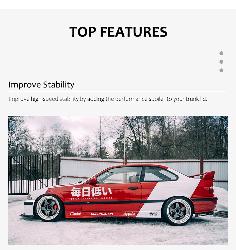 Für BMW 3er M3 E36 GT GTR Heckspoiler Flügel Kofferraum Drift Body Kit 1990–2000 – Detail 7