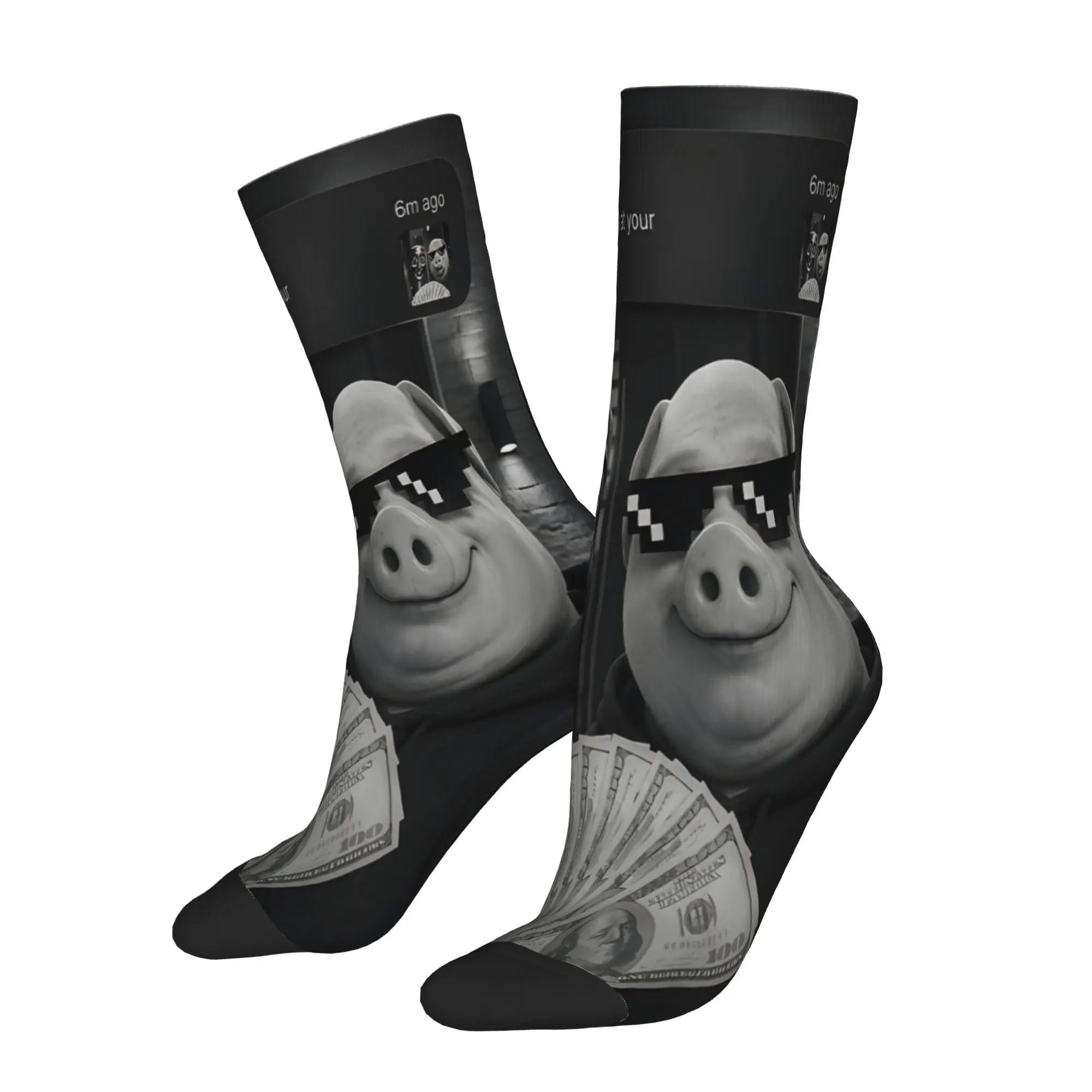 Tung Tung Tung Sahur John Pork Meme Brainrot  Socks Merchandise For Men Women  Warm Socks Cute Birthday Present