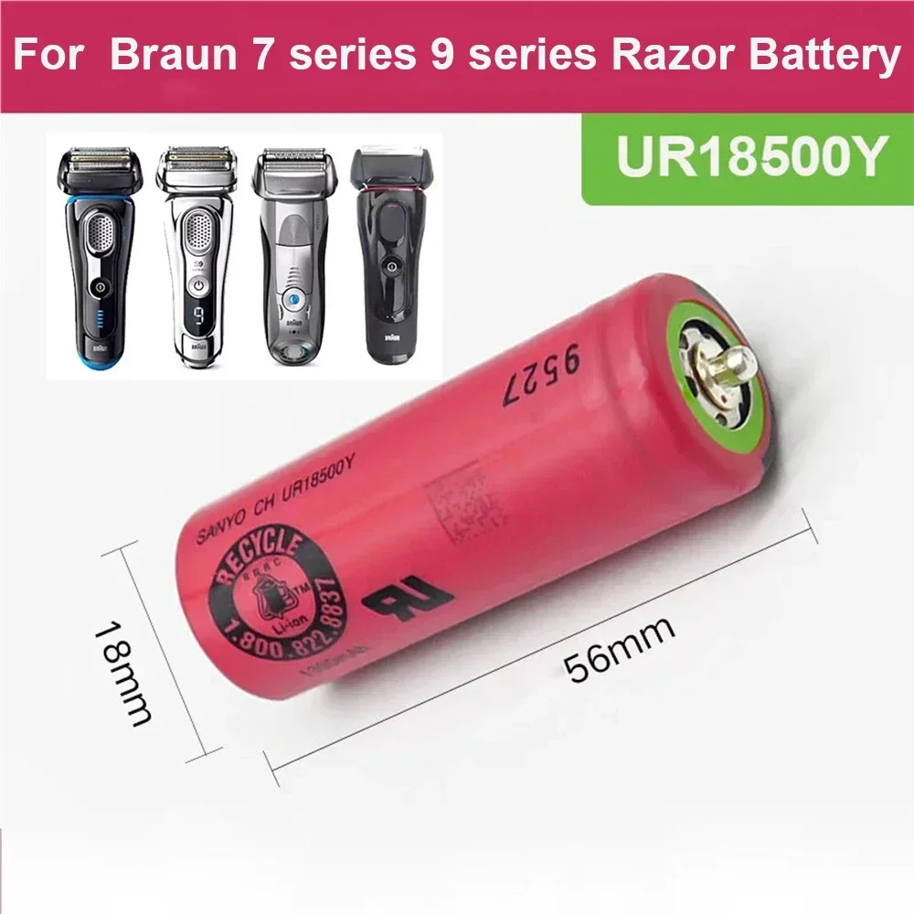 100% Original Sanyo 18500 Lithium Battery Rechargeable 3.7V Suitable for Braun Shaver 720s-4 790cc-4 S5/S7/S9 Series UR18500Y✈️