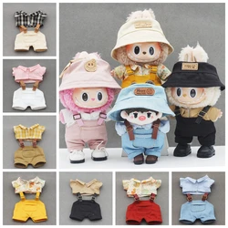 17cm Kawaii Mini Plush Doll'S Clothes Outfit Accessories For Korea Kpop Exo Labubu Idol Dolls Shirt Overalls Hat Clothing Gift