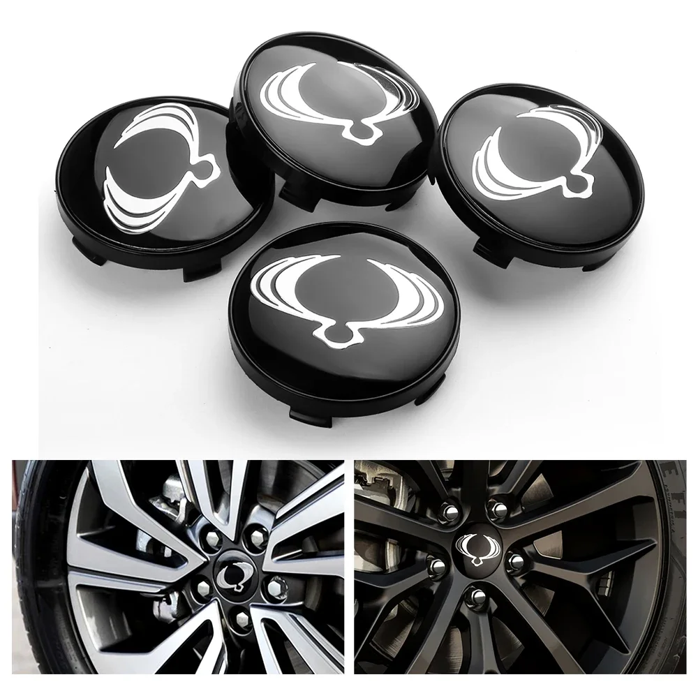 4Pcs 56/60mm Car Wheel Center Hub Caps Cover Emblem Tire Decoration Sticker For Ssangyong Actyon Rexton Korando Rodius Kyron XLV