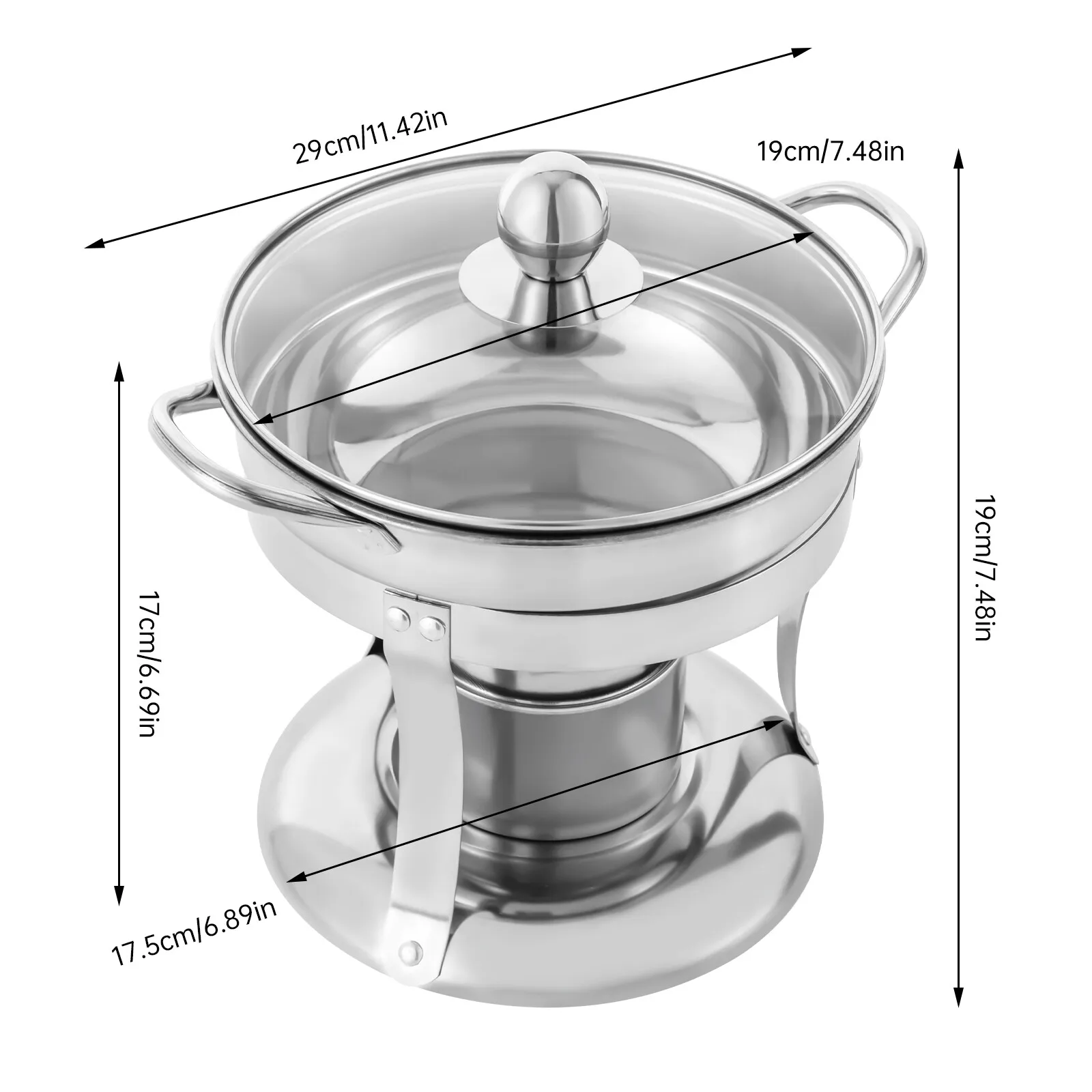 

4Pack Chafing Dish Sets Buffet Catering Stainless Steel Food Warmer Round NEW