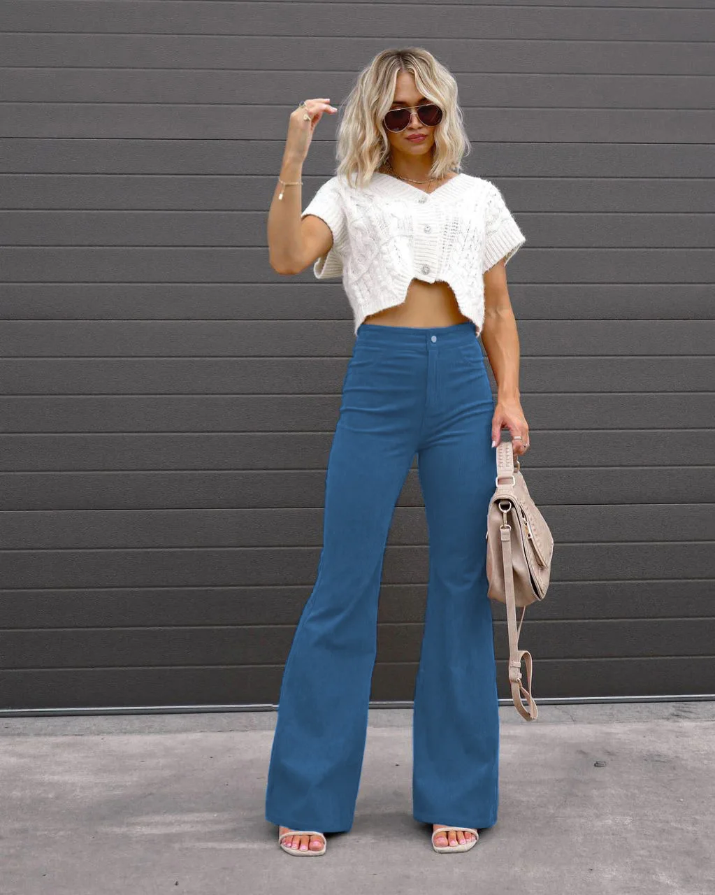 Women's Pants Spring New Elegant Trousers Bootcut Pant Fashion Slim High Waist Casual Trousers Solid Street Long Flare Clothing