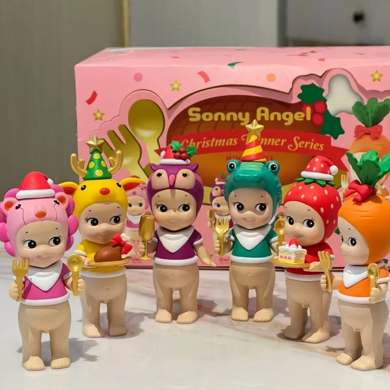 Genuine Sonny Angel Christmas Dinner Series Blind Box Hippie Kawaii Sonny Angel Figure Limited Mystery Suprise Boxes Gifts