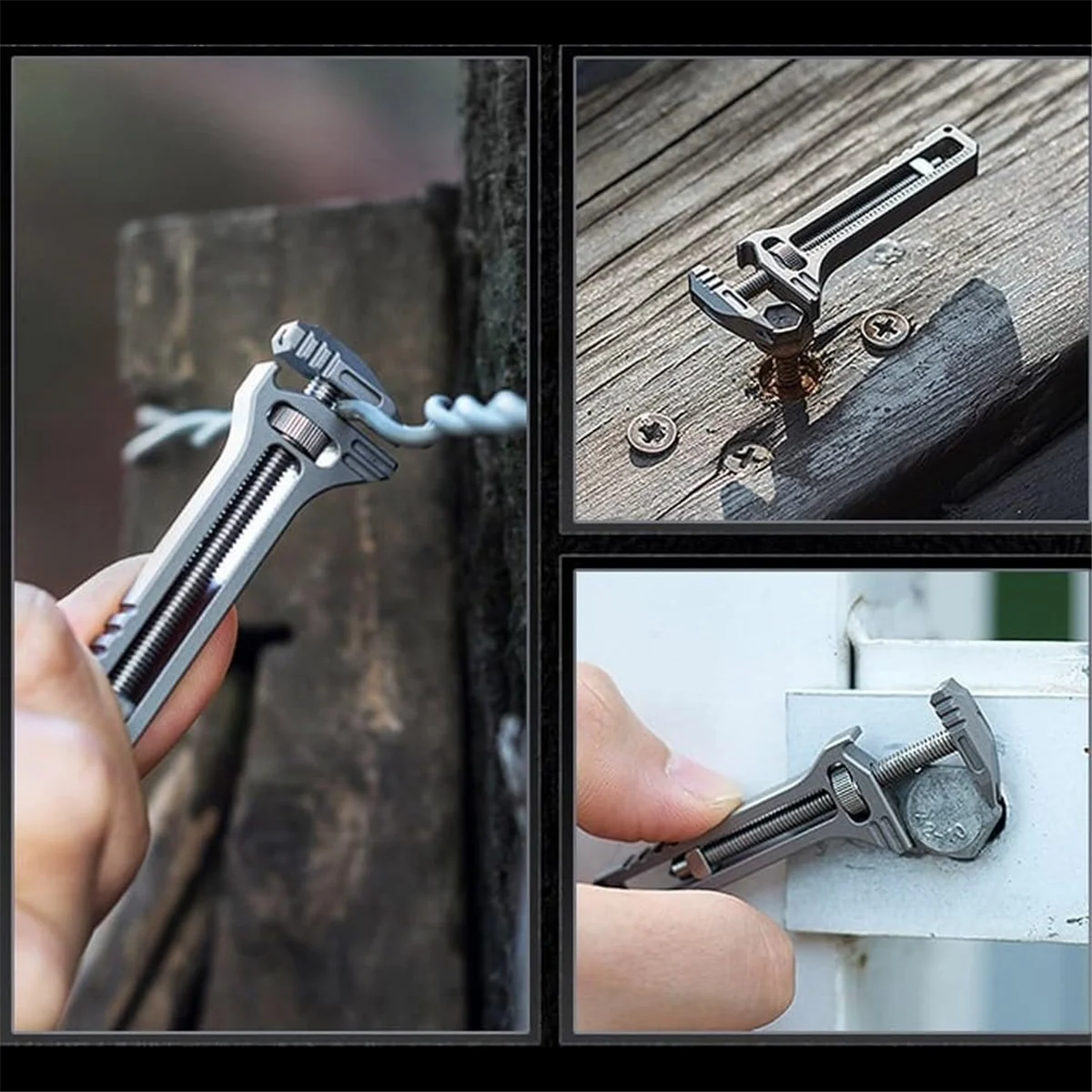 Mini Bottle Opener Wrench Rustproof Multi Tool Wrench Adjustable Pry Bar Portable Keychain Can Screwdriver Tip