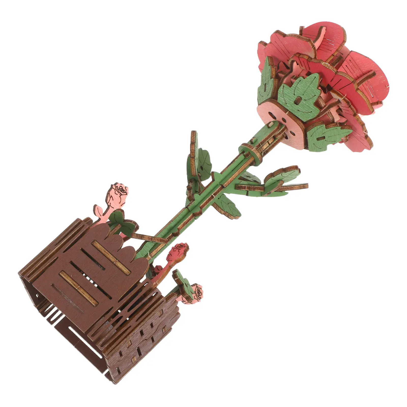 

Wooden Rose Bouquet DIY Kit 3D Flower Puzzle for Adults Tactile Natural Design Enhances Spatial Skills Family Bonding Activity