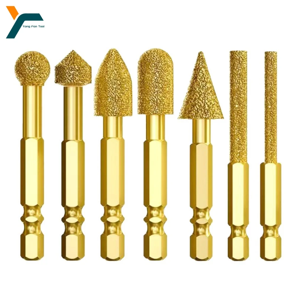 

Набор из 7 алмазных фрез для гравировки и полировки: для железа, нержавеющей стали, керамической плитки, камня