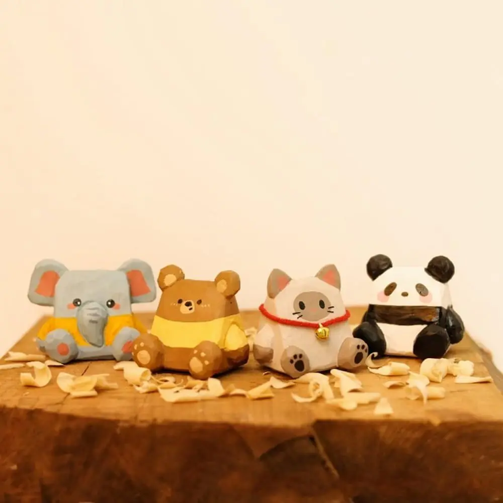 مصغرة لطيف الحيوان حامل قلم سطح المكتب الحلي الحرف اليدوية قلم رصاص واحد عرض موقف منحوتة باليد قلم واحد الراحة