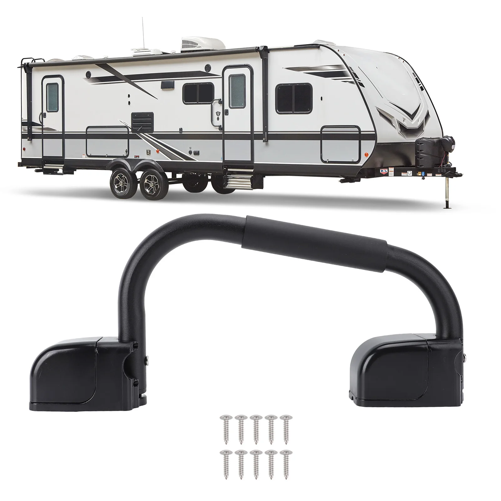 

Ручка для автофургона, складная ручка для входной двери, поручень из алюминиевого сплава, мягкая сенсорная вспомогательная ручка для дома на колесах, туристического прицепа