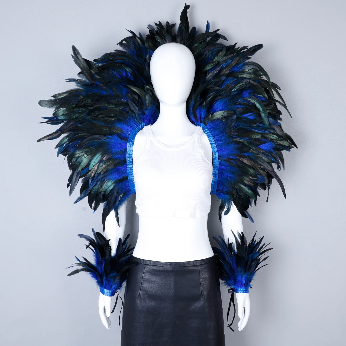 Party Karneval Elegante Damen Schal 2-teiliges Set Cosplay Feder Punk Halloween Masken Ball Feder Punk Karneval Party Set neue – Detail 21