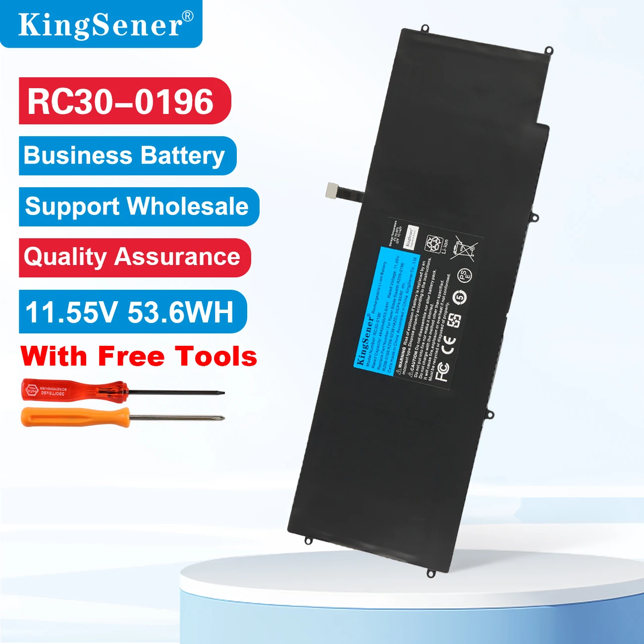 

Аккумулятор для ноутбука KingSener RC30-0196 для Razer Blade Stealth 2016/2017 V2 13 RZ09-0196 HAZEL i7-7500U 4221mAh