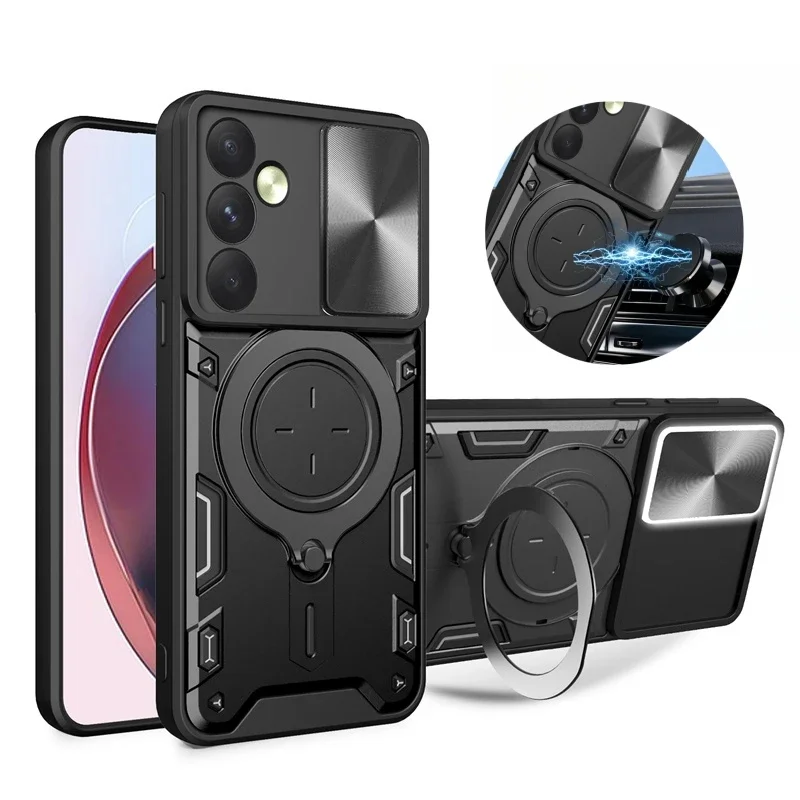 

Для Samsung Galaxy A15 A16 A35 A36 A25 A26 A55 A05s A56 A06 4G 5G Чехол для телефона Защита объектива Магнитный держатель Кольцо Чехлы