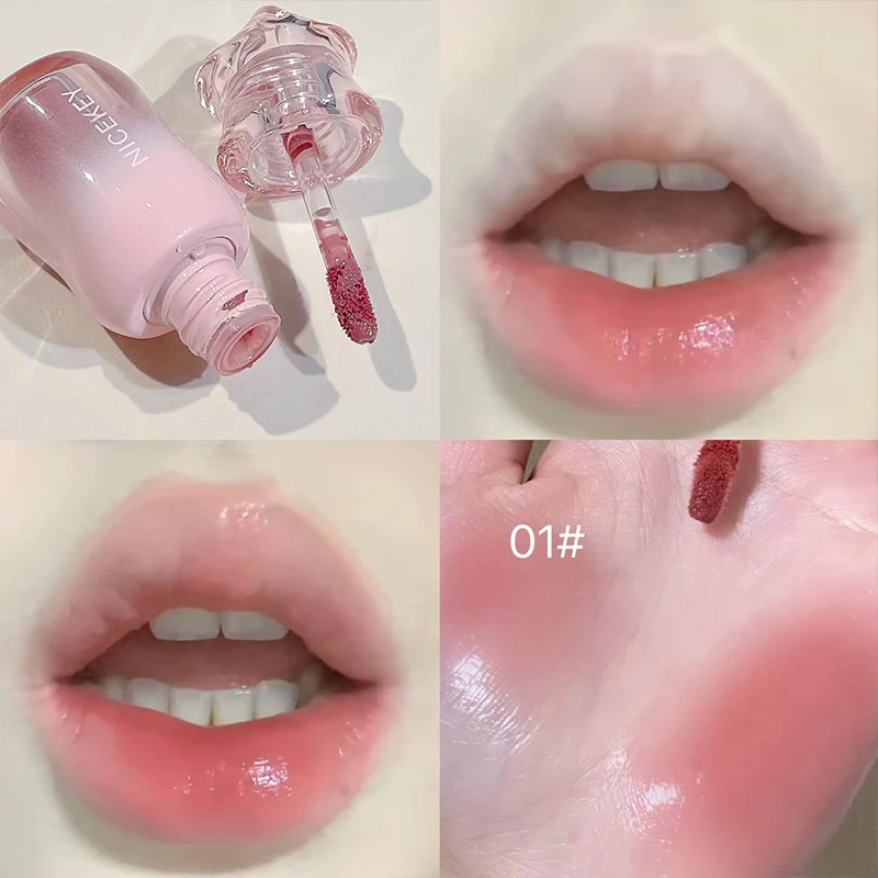 NICEKEY Moisturizing Lipgloss Volumizing Lip Glaze Makeup Nourishing Mirror Watery Lip Stain Tint Hydrating Lip Gloss Cosmetics