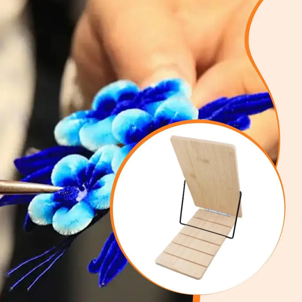 

Velvet Flower Making Tools Wooden Adjustable Craft Stand DIY Handcraft Support for Chinese Hairpin and Woven Fabric Flowers