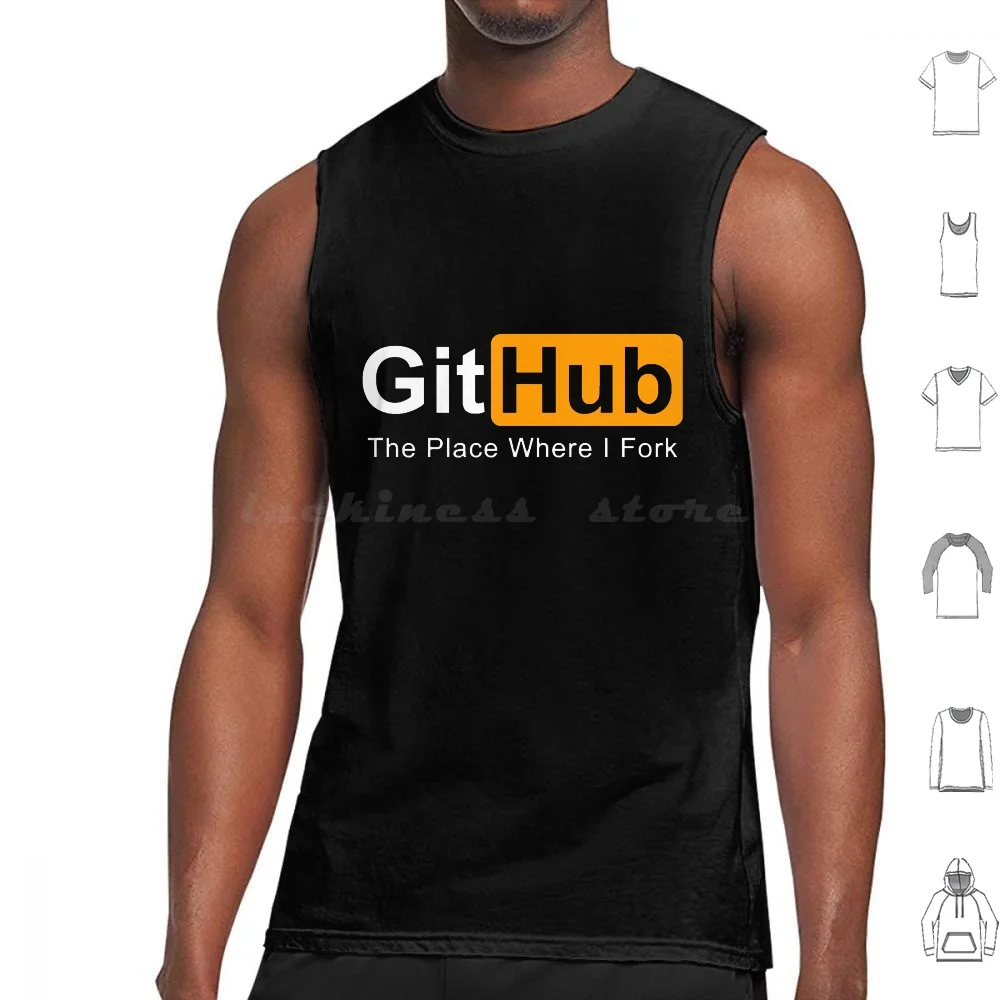 Github The Place Where I Fork Programming Tank Tops Print Cotton Github The Place Where I Fork Programming
