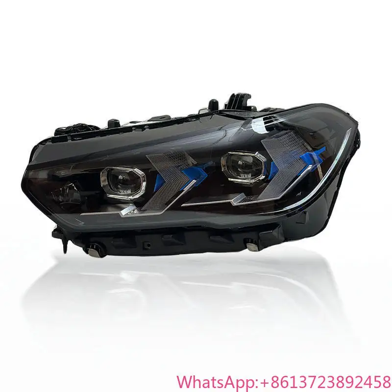 For Auto Car Led Headlamps for BMW X5 G05 G18 2019-2022 Dual Color DRL Switch Laser Style Play and Plug Black Shadow Lighting