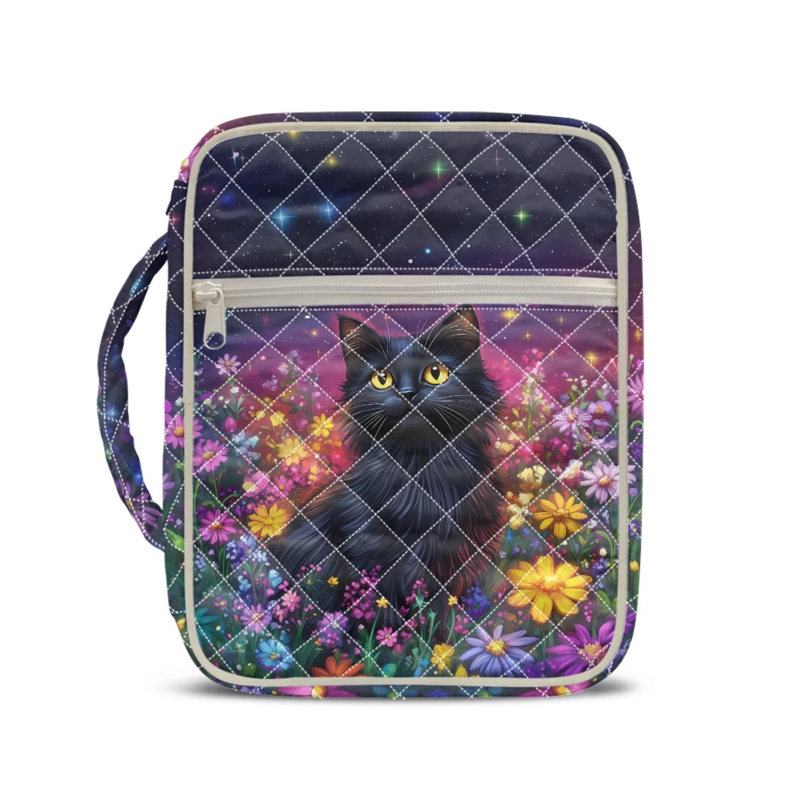 Coloranimal Cat Floral Easy to Carry Bible Carrier Tote Bag for Daily Scripture Reading Polyester Bible Cover Case Fashion 2026
