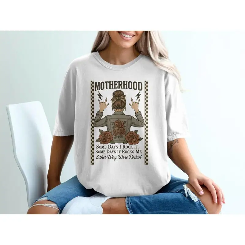 

Motherhood T Shirt Funny Mom For Mothers Day Rocking Life