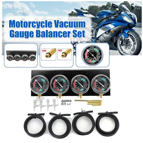 

With Hose For 4 Cylinder Engines Machines Motorcycle Fuel Carburetor Synchronizer Vacuum Balancer Gauge Synchronizer Tool