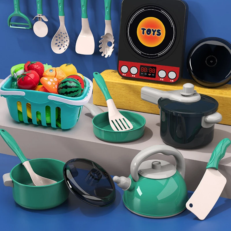 Ensemble de jouets de cuisine pour enfants, kit d'accessoires de cuisine pour tout-petits, pots de jeu, jouets de cuisine pour filles et garçons, cadeau pour enfants, semblant de nourriture, 22 pièces, 28 pièces, 36 pièces