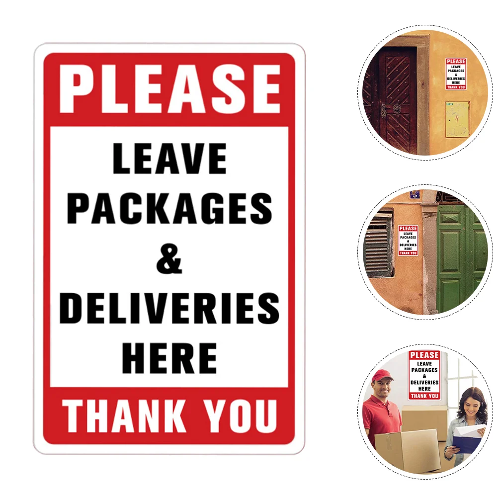 Package Storage Point Stickers Leaving Deliveries Here Practical Sign Decals Please Leave Signs Nail