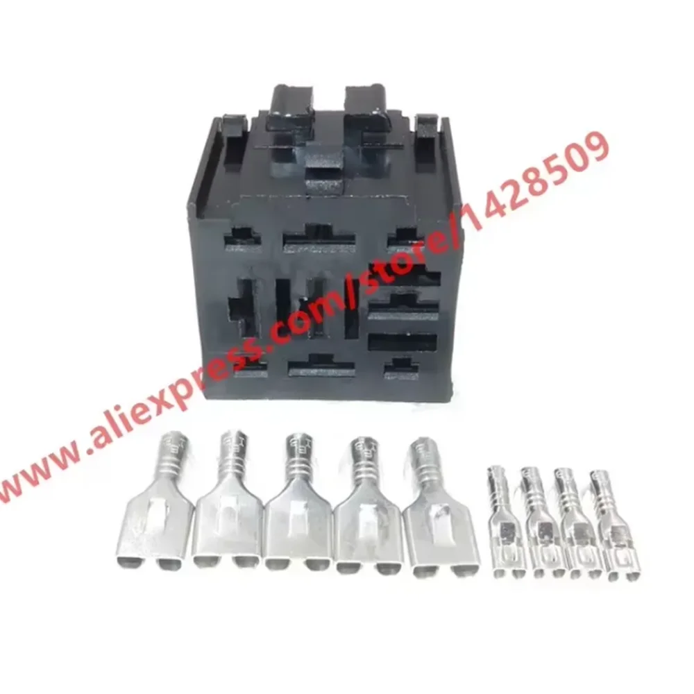 1 Set 9 Pin Automotive Relay Connector Car Fuse Socket Cable Plug With Terminals