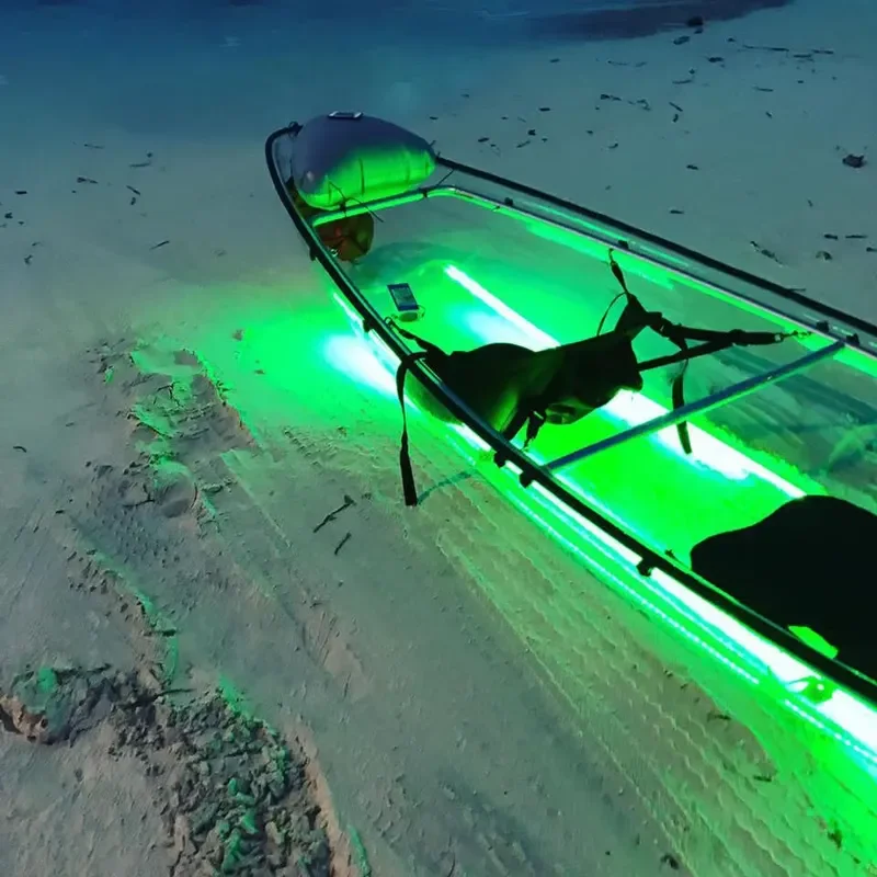 New Style Double Seats Clear Kayak LED Light Glass Bottom Transparent Kayak
