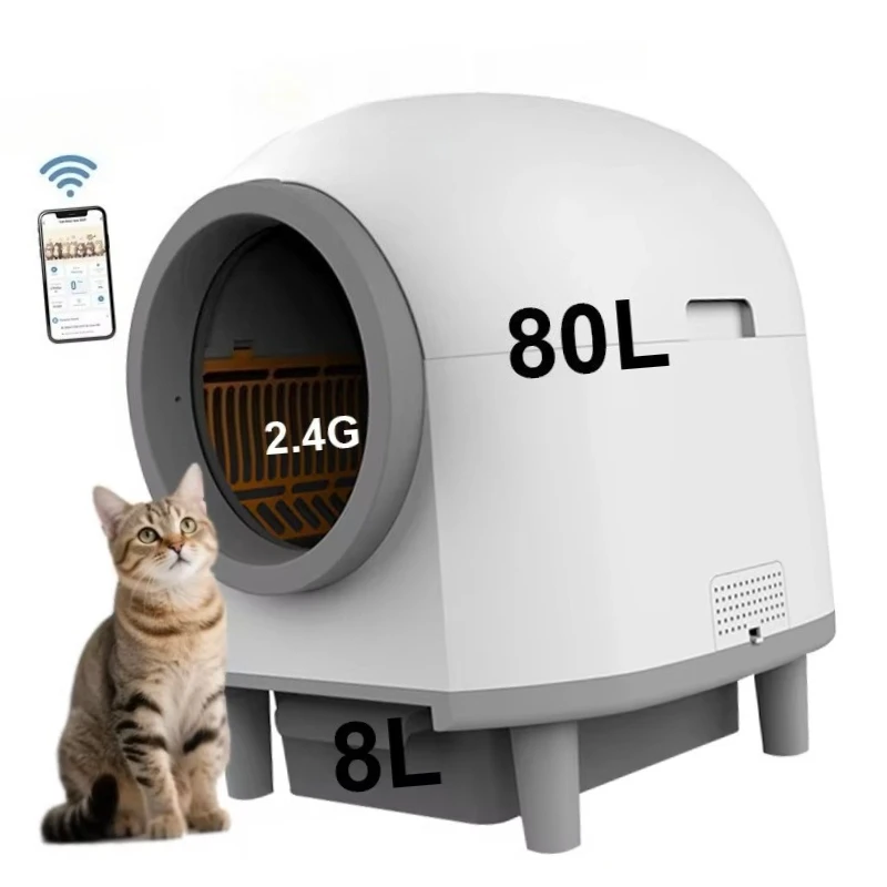 

Automatic Smart Cat Litter Box APP Control Odor Removal with 10 Safety Sensor Radars Self Cleaning Litter Box for Multiple Cats