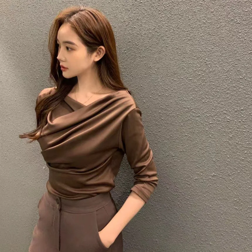Fashionable Comfortable Chic Seven-Quarter Sleeve T-Shirt Slimming Base Layer Top Trendy City Walk Travel Outfit for Ladies