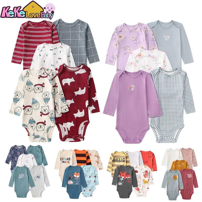 Spring Fashion Baby Bodysuits Clothes 100%Cotton Long Sleeve Newborn Boys Girls Clothing Jumpsuit Infant Cartoon Outfit 6-24M