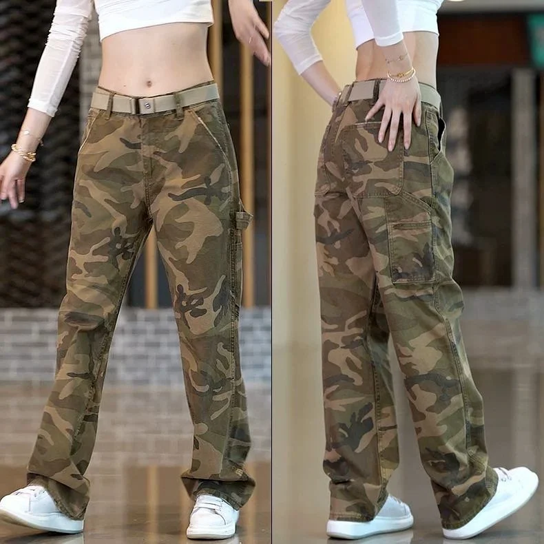 

Spring Summer 2026 New Casual High Street Jeans Versatile Loose Wide-leg Straight Pants Outdoor Camouflage cargo Overalls Men