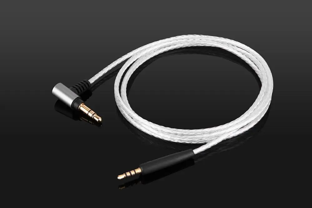 Cabo de áudio banhado a prata para bose soundtrue/soundlink around-ear ae ii on-ear oe2/oe2i fones de ouvido
