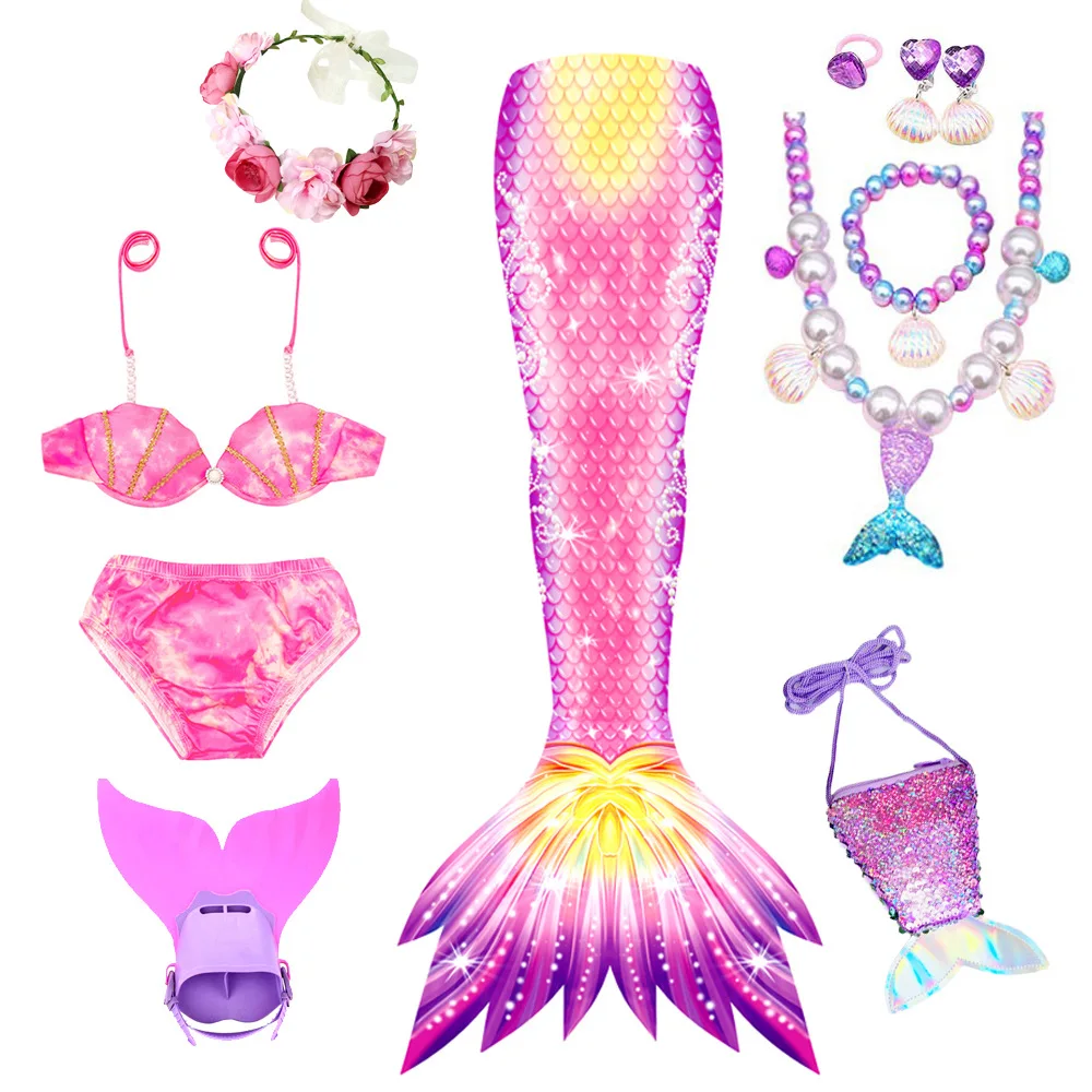 New Design Mermaid Swimsuit Costume Multicolor Mermaid Princess Dress Adult and Children Girl Mermaid Tail Swimsuit