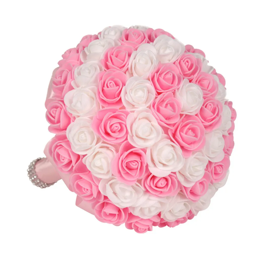 

1 шт. розовый свадебный букет из реалистичных искусственных роз и изысканных цветов пейсли для невесты, декоративный букет для невесты