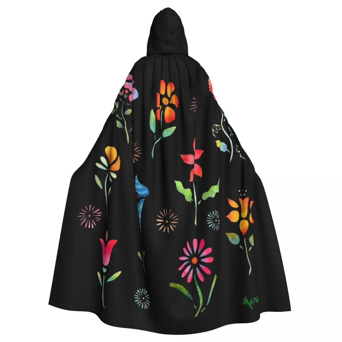 花ロングフード付きマント魔女中世衣装コスプレケープハロウィンコート大人ユニセックス
