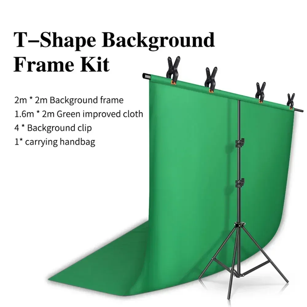 T-förmiger Hintergrundständer 2x2m für Fotografie, Verstellbares Stützsystem für Fotostudio, Geeignet für Vlies- und Musselin-Hintergründe