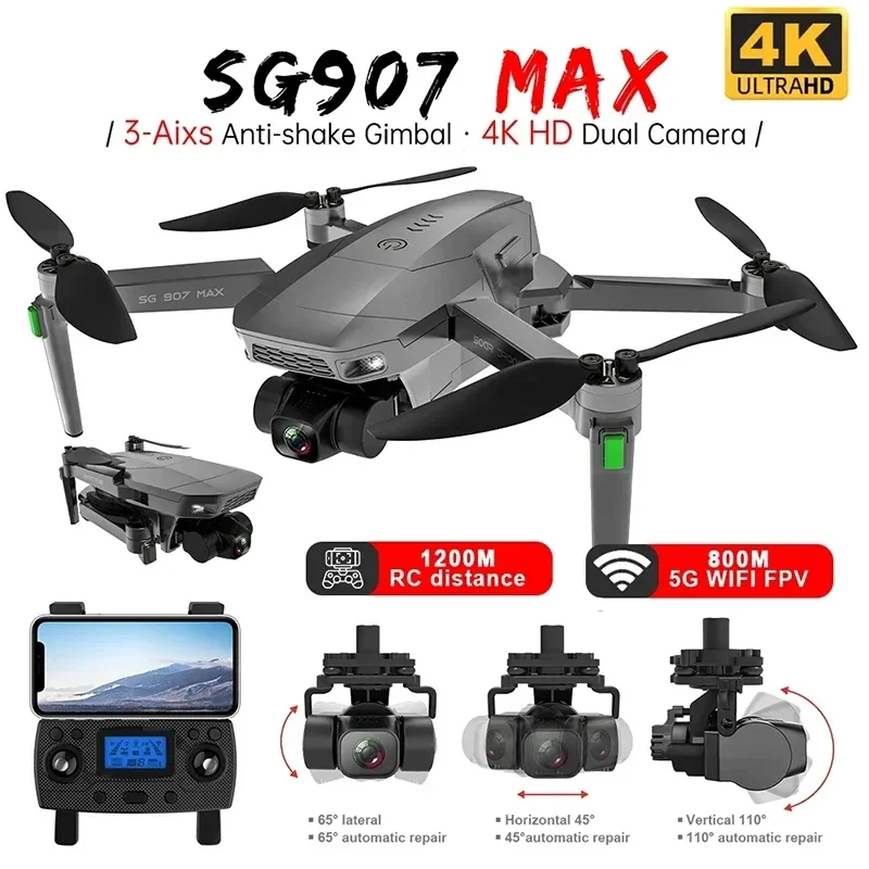 ZLL SG907 MAX GPS Drone 4k Profesional 5G FPV WiFi With 3-Axis Gimbal HD Camera ESC Brushless Moto RC Quadcopter