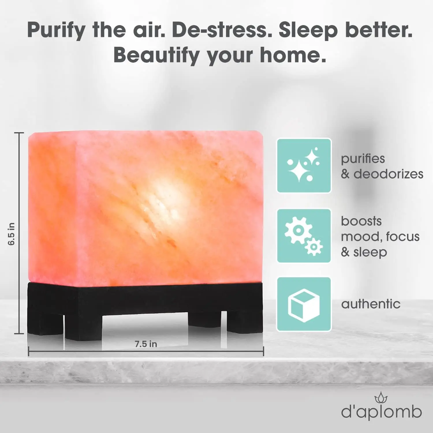 손으로 조각한 핑크 크리스탈, 나무 받침대, 조광 스위치가 포함된 정통 히말라야 소금 램프 - 11.5 lbs