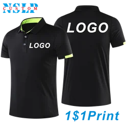 2024 Quick-drying Sports Polo Shirt Custom Design Company Brand Logo/Print Embroidery Breathable Lapel Short Sleeve Tops S-4XL