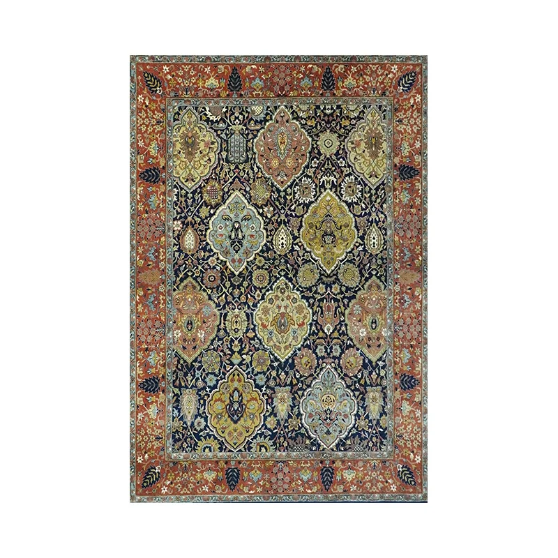 High-end Luxury Retro Carpet Living Room Persian Nordic Home Area Rug Bedroom Study Decor Soft Floor Mat Vintage Bedroom Rugs