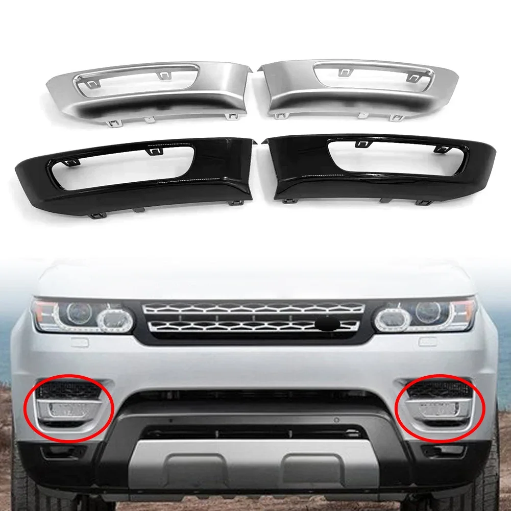 

Pop 2x Car Front Bumper Fog Light Lamp Cover Decorative Trim For Land Rover Range Rover Sport 2014 2015 2016 2017 L494 Black/Sil