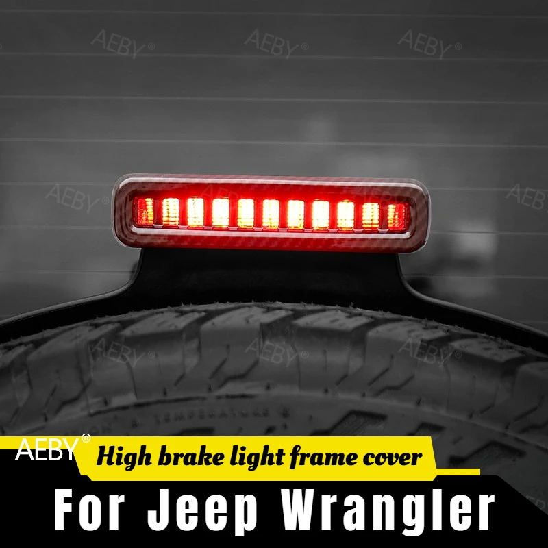 

For Jeep Wrangler 2018-2025 Appearance high-mounted brake light decorative gloss black UV protection,Lamp frame rear lampshade
